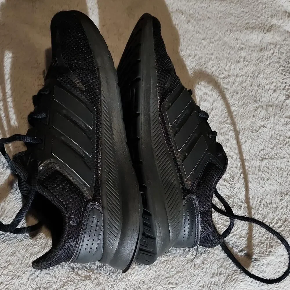 Adidas RunFalcon Triple Black Youth Kids Size 3 Sneakers F36549 Athletic Shoes